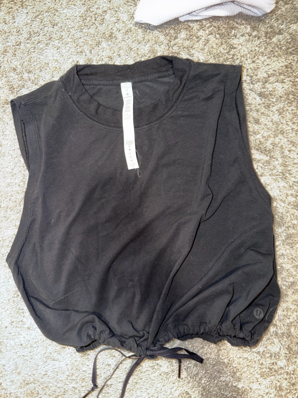 lululemon athletica Black Muscle Tee with Drawcord Hem